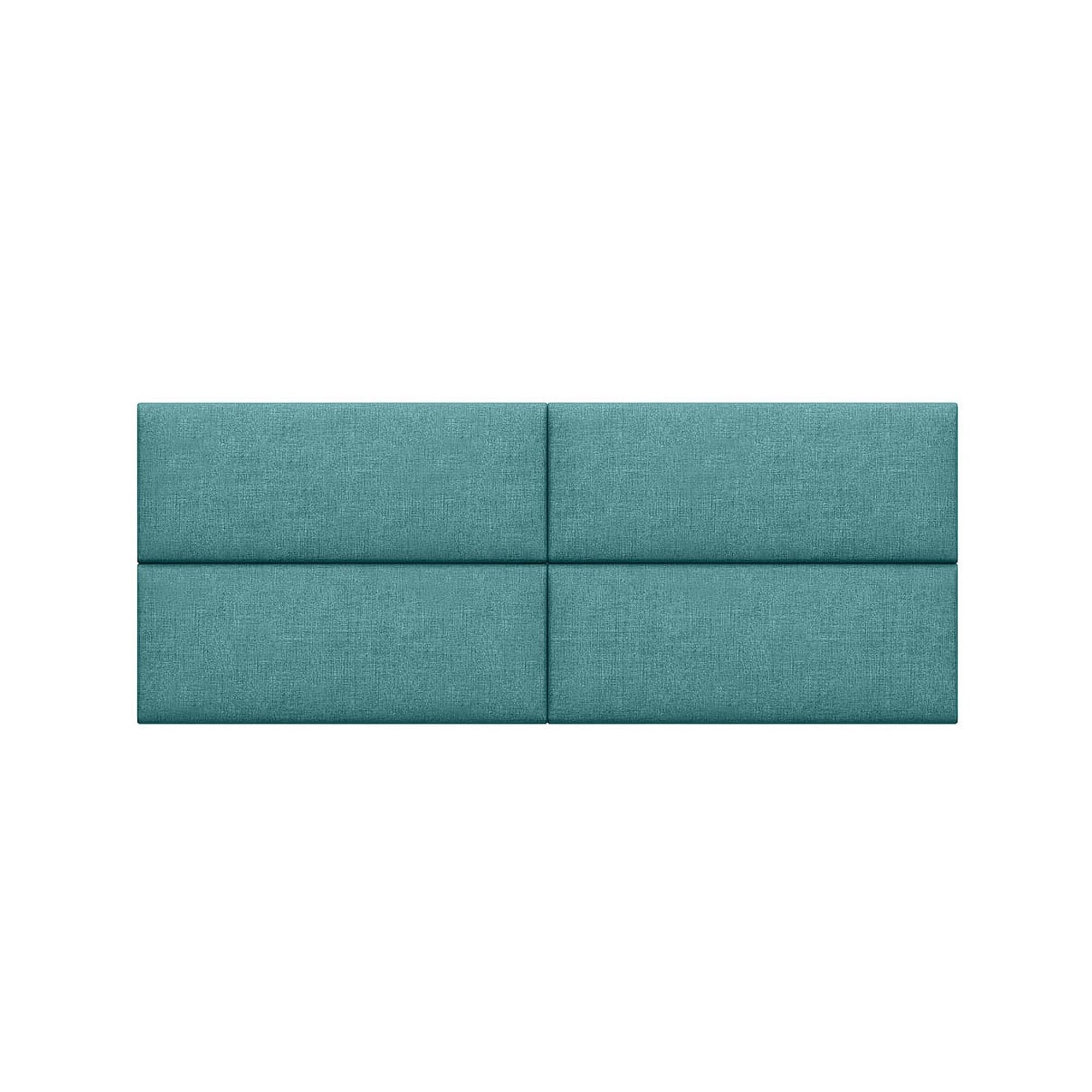 Jaxx Panelist Modern Padded Headboard – Set of 4 Wall Mounted Panels (Each 11.25" x 30") - Queen, Surf Turquoise Microvelvet - Comfortable Living Decor
