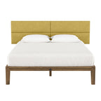 Jaxx Panelist Modern Padded Headboard – Set of 4 Wall Mounted Panels (Each 11.25" x 38") - King, Amber Gold Microvelvet - Comfortable Living Decor