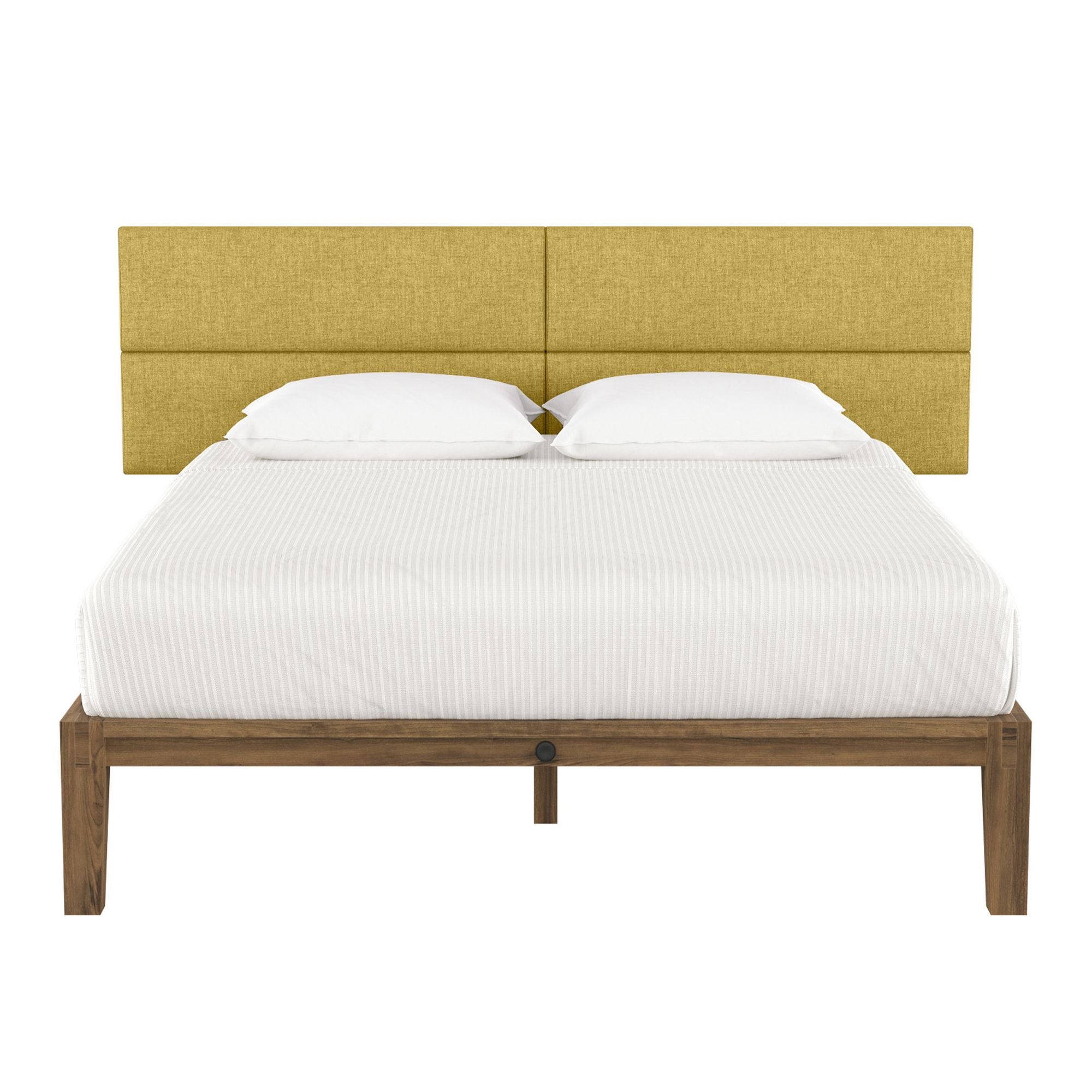 Jaxx Panelist Modern Padded Headboard – Set of 4 Wall Mounted Panels (Each 11.25" x 38") - King, Amber Gold Microvelvet - Comfortable Living Decor