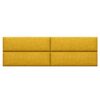 Jaxx Panelist Modern Padded Headboard – Set of 4 Wall Mounted Panels (Each 11.25" x 38") - King, Amber Gold Microvelvet - Comfortable Living Decor