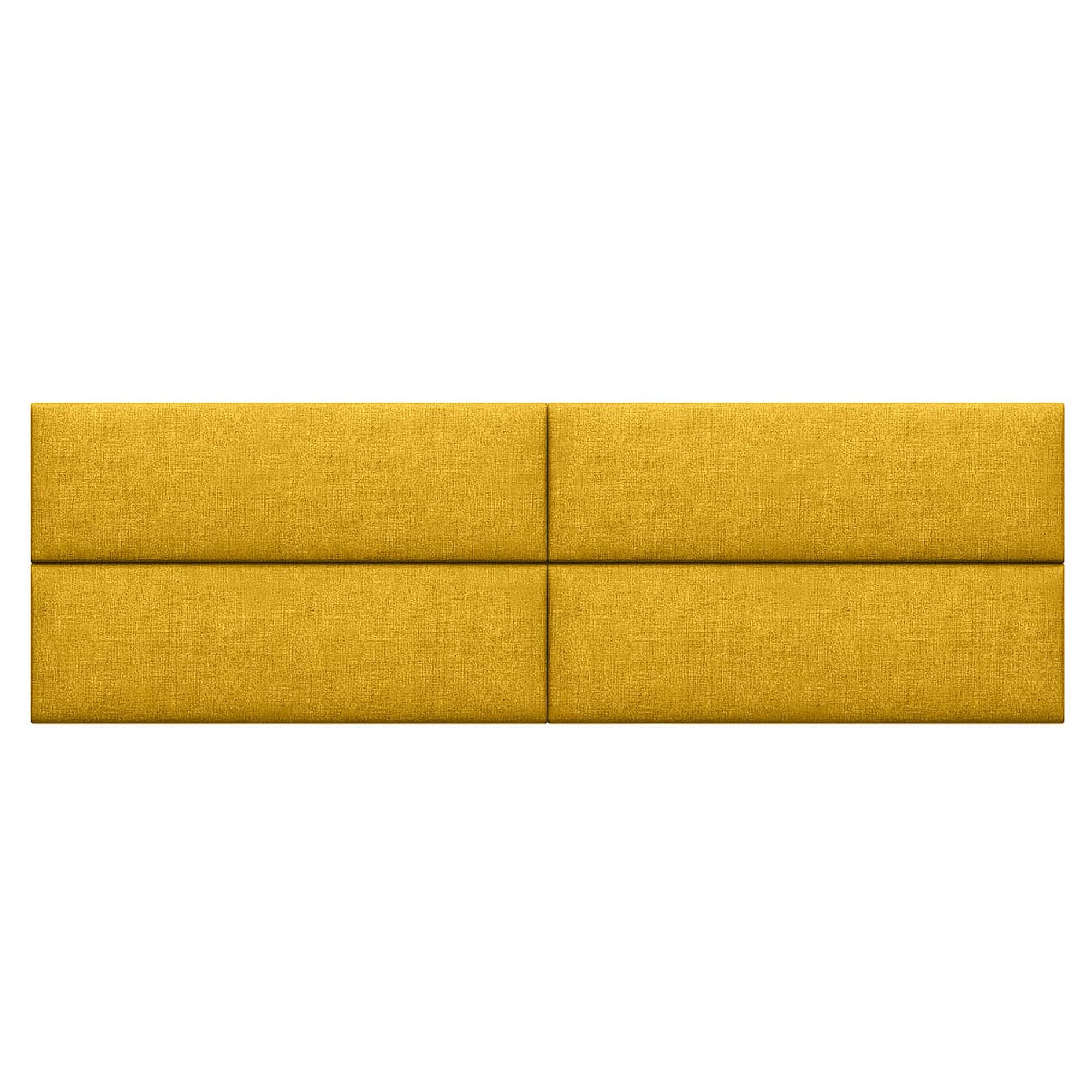 Jaxx Panelist Modern Padded Headboard – Set of 4 Wall Mounted Panels (Each 11.25" x 38") - King, Amber Gold Microvelvet - Comfortable Living Decor