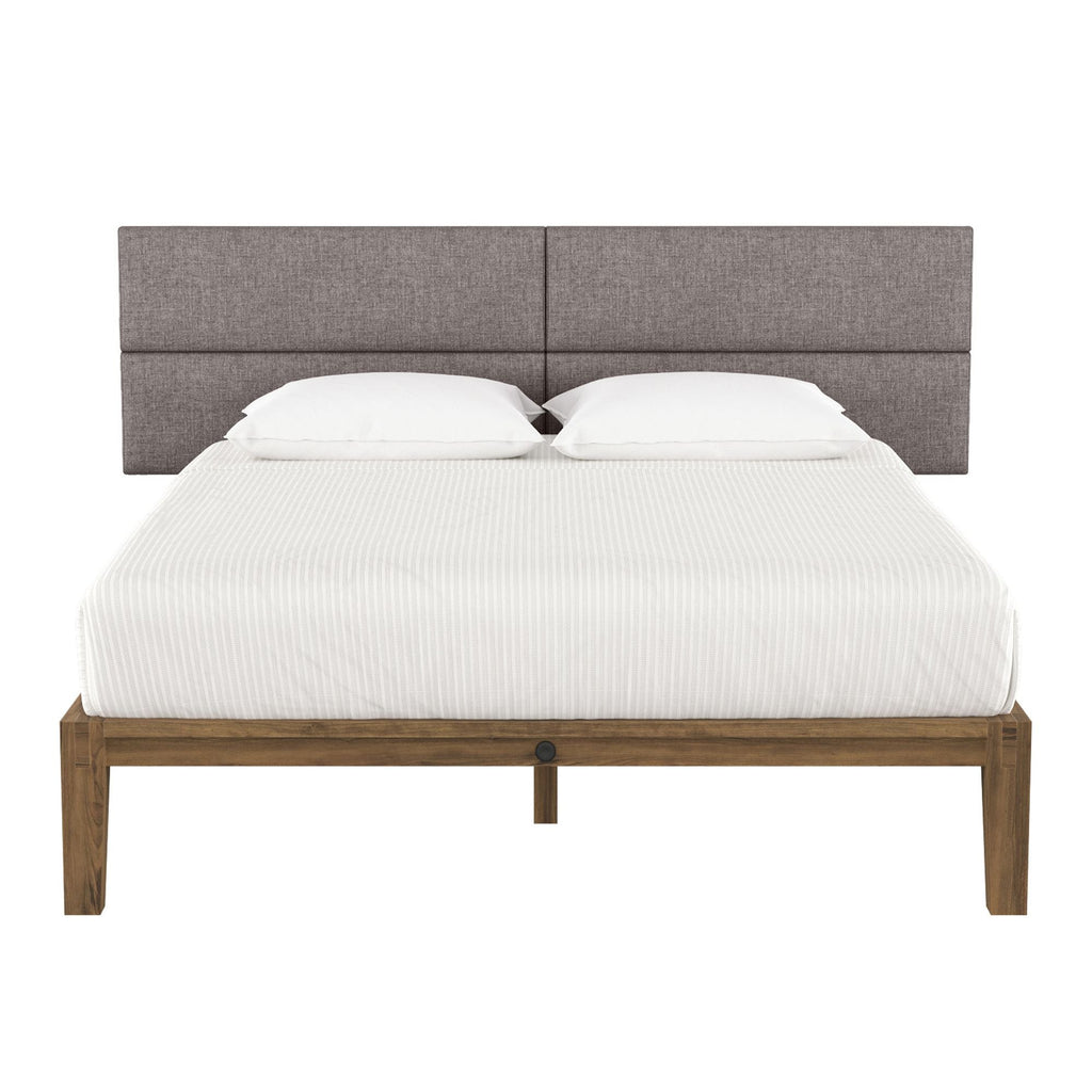 Jaxx Panelist Modern Padded Headboard – Set of 4 Wall Mounted Panels (Each 11.25" x 38") - King, Havana Brown Microvelvet - Comfortable Living Decor