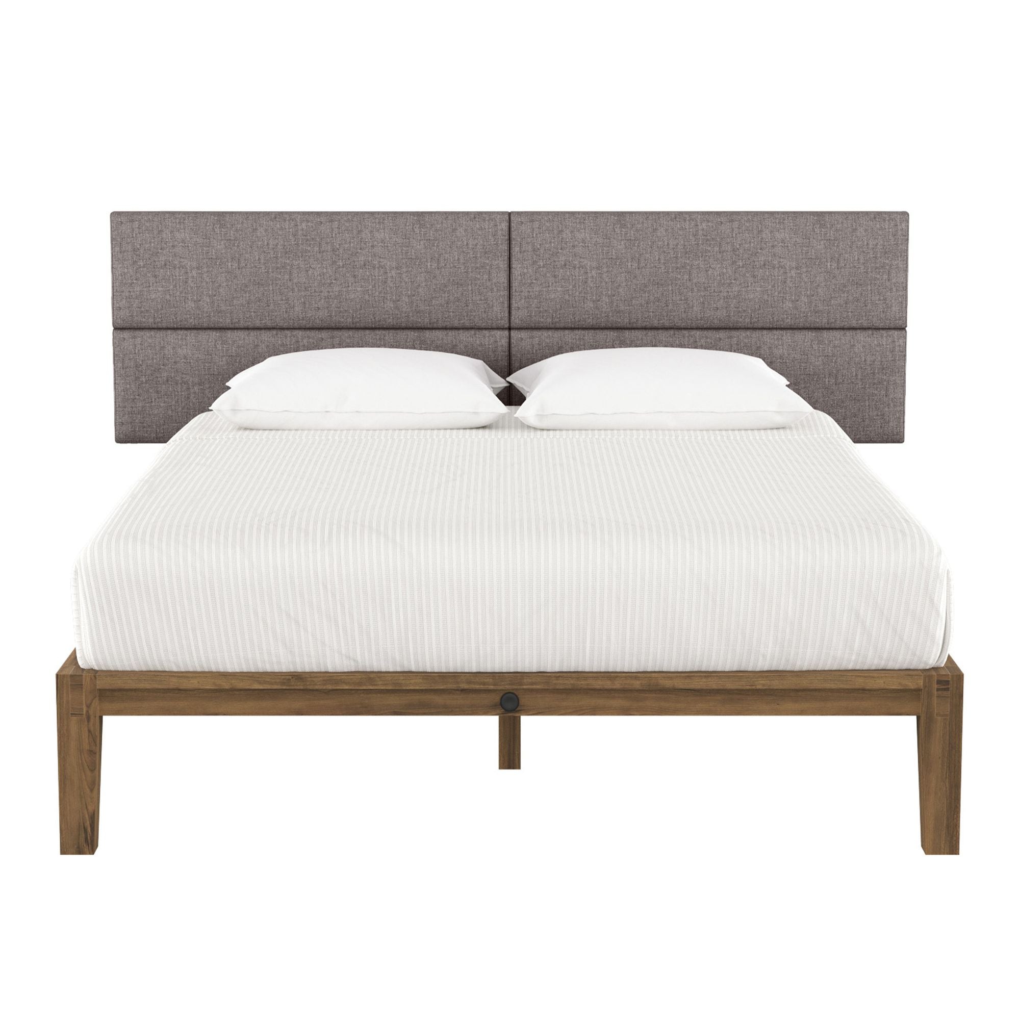 Jaxx Panelist Modern Padded Headboard – Set of 4 Wall Mounted Panels (Each 11.25" x 38") - King, Havana Brown Microvelvet - Comfortable Living Decor