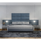 Jaxx Panelist Modern Padded Headboard – Set of 4 Wall Mounted Panels (Each 11.25" x 38") - King, Havana Brown Microvelvet - Comfortable Living Decor