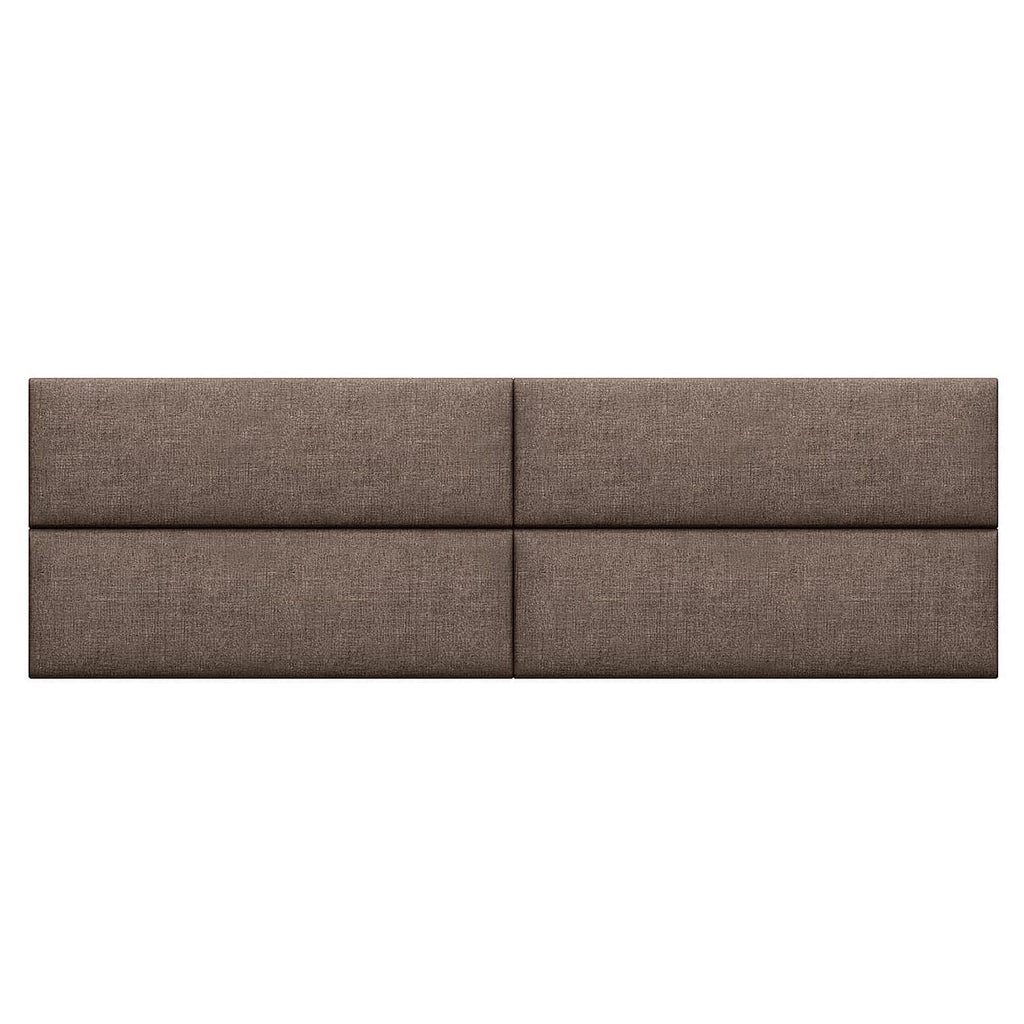 Jaxx Panelist Modern Padded Headboard – Set of 4 Wall Mounted Panels (Each 11.25" x 38") - King, Havana Brown Microvelvet - Comfortable Living Decor