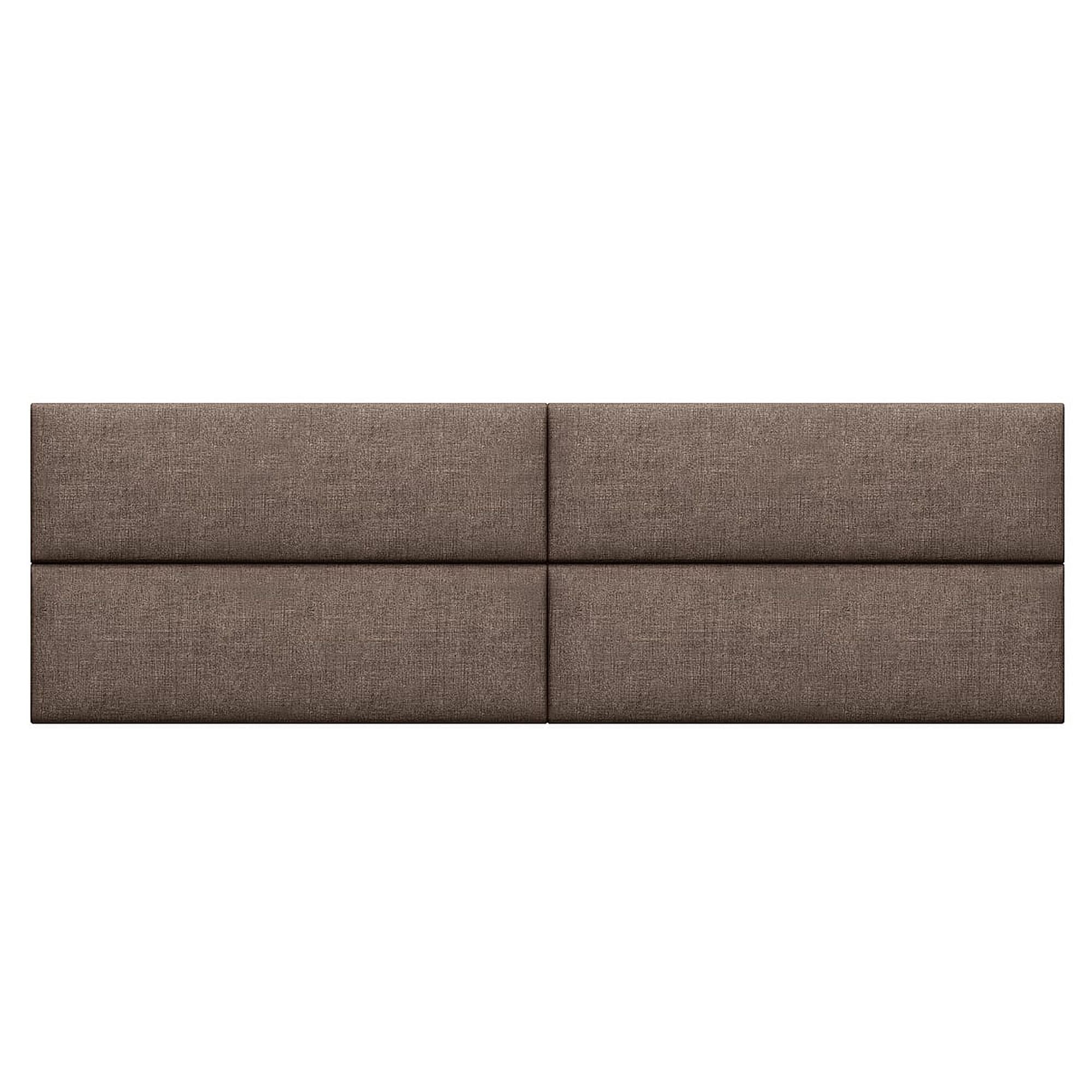 Jaxx Panelist Modern Padded Headboard – Set of 4 Wall Mounted Panels (Each 11.25" x 38") - King, Havana Brown Microvelvet - Comfortable Living Decor