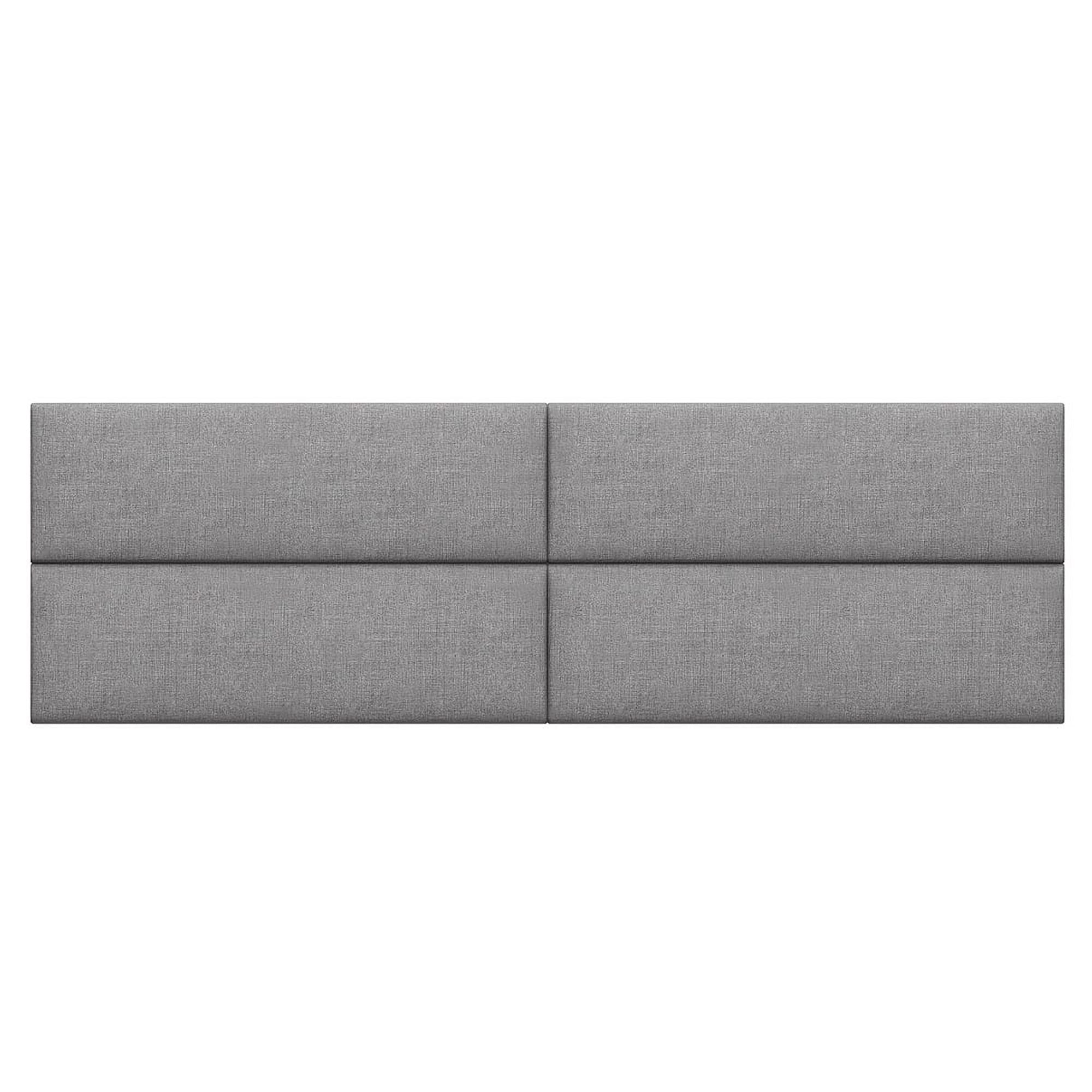 Jaxx Panelist Modern Padded Headboard – Set of 4 Wall Mounted Panels (Each 11.25" x 38") - King, Mouse Grey Microvelvet - Comfortable Living Decor