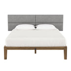Jaxx Panelist Modern Padded Headboard – Set of 4 Wall Mounted Panels (Each 11.25" x 38") - King, Mouse Grey Microvelvet - Comfortable Living Decor