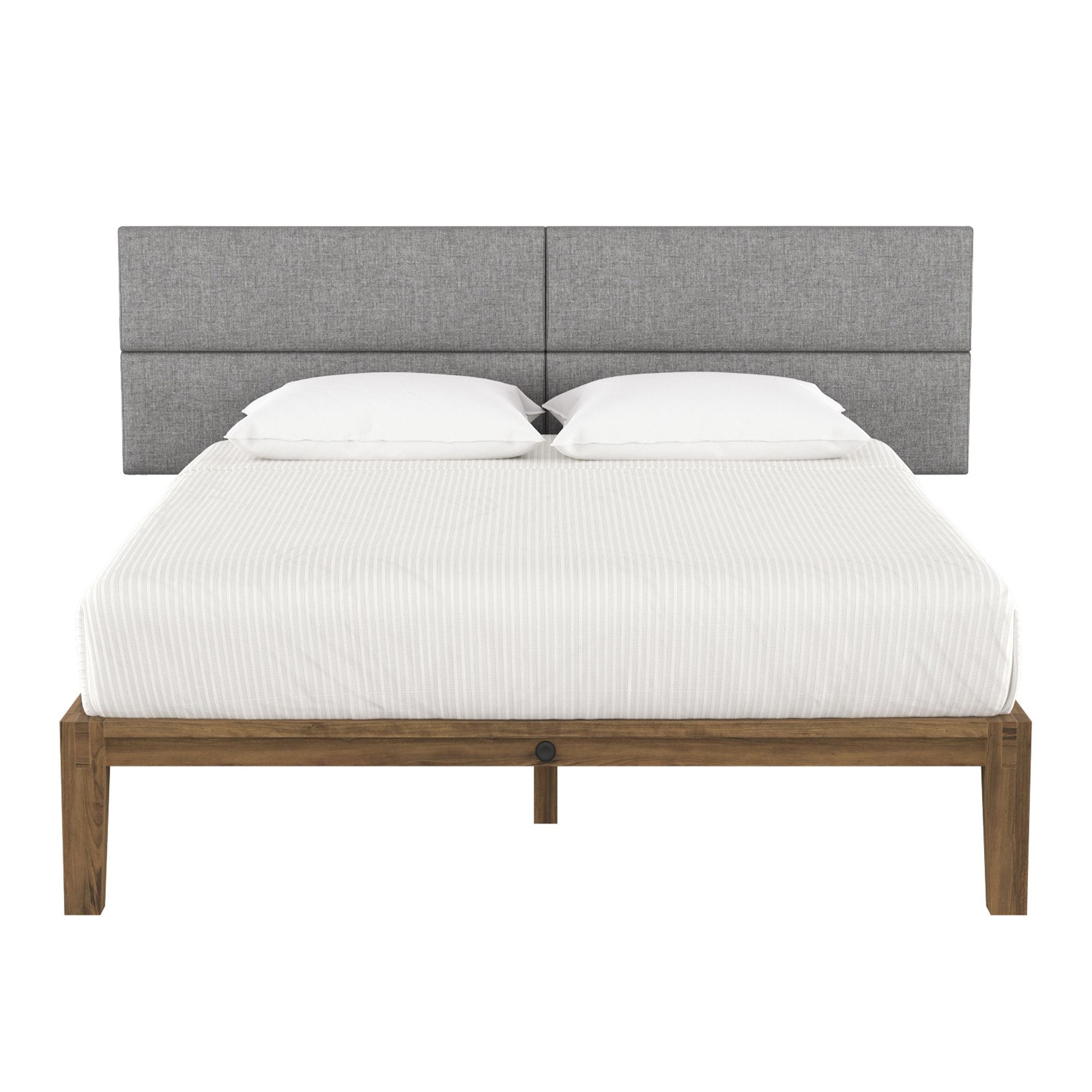 Jaxx Panelist Modern Padded Headboard – Set of 4 Wall Mounted Panels (Each 11.25" x 38") - King, Mouse Grey Microvelvet - Comfortable Living Decor