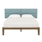 Jaxx Panelist Modern Padded Headboard – Set of 4 Wall Mounted Panels (Each 11.25" x 38") - King, Surf Turquoise Microvelvet - Comfortable Living Decor