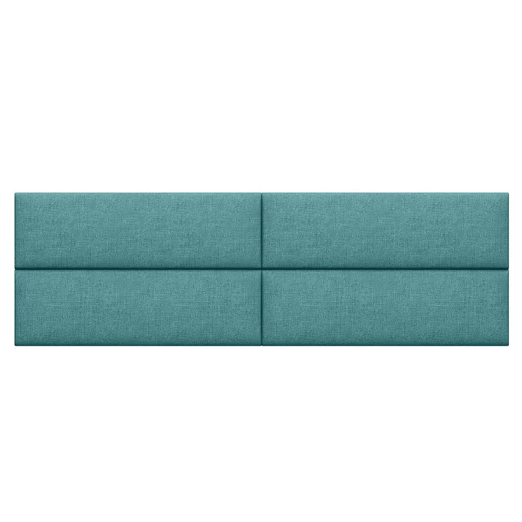 Jaxx Panelist Modern Padded Headboard – Set of 4 Wall Mounted Panels (Each 11.25" x 38") - King, Surf Turquoise Microvelvet - Comfortable Living Decor