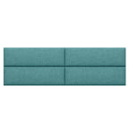 Jaxx Panelist Modern Padded Headboard – Set of 4 Wall Mounted Panels (Each 11.25" x 38") - King, Surf Turquoise Microvelvet - Comfortable Living Decor
