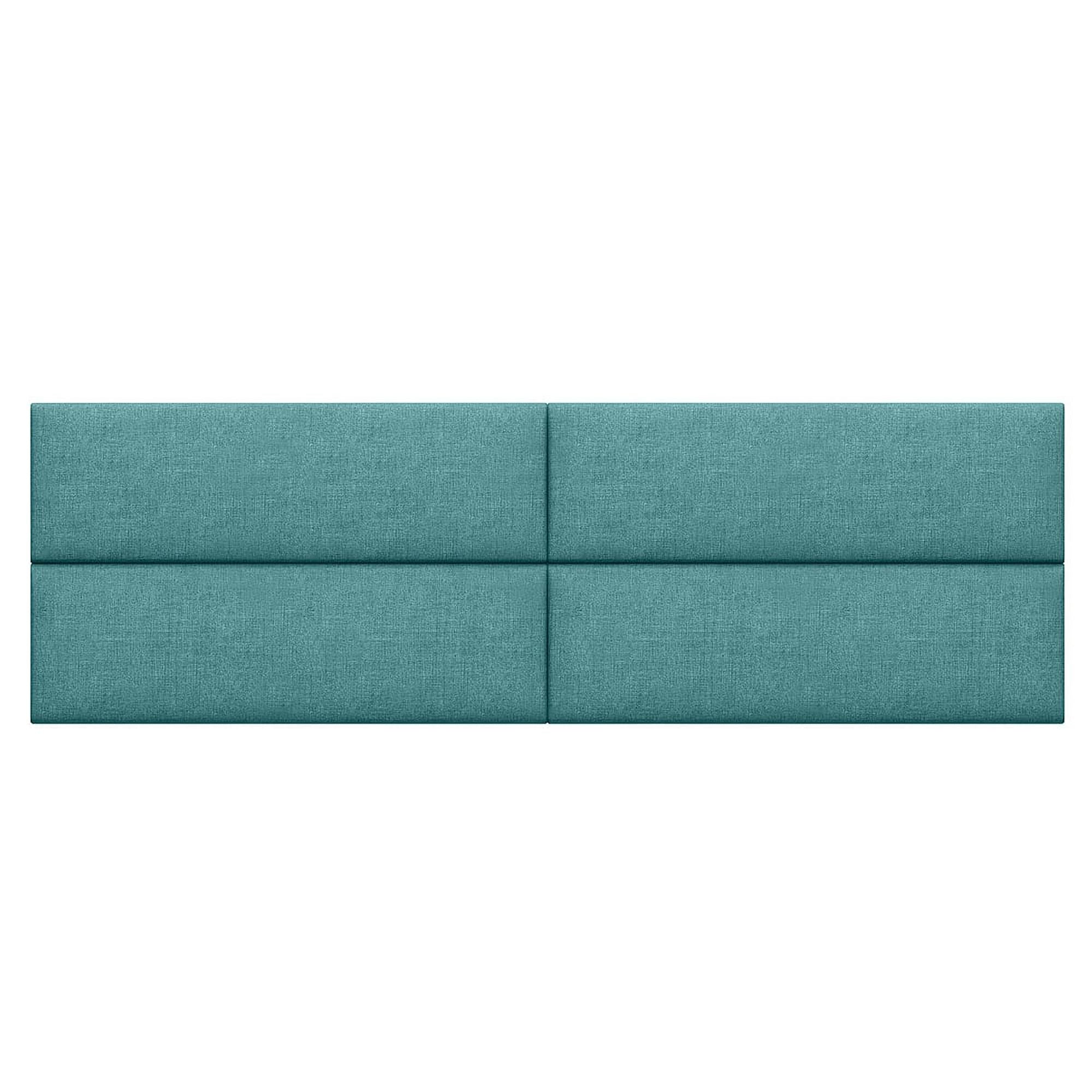 Jaxx Panelist Modern Padded Headboard – Set of 4 Wall Mounted Panels (Each 11.25" x 38") - King, Surf Turquoise Microvelvet - Comfortable Living Decor