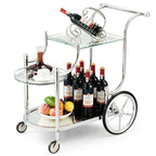 Kitchen Rolling Bar Cart with Tempered Glass Suitable for Restaurant and Hotel - Comfortable Living Decor