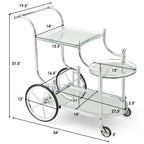 Kitchen Rolling Bar Cart with Tempered Glass Suitable for Restaurant and Hotel - Comfortable Living Decor