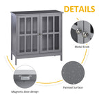 kleankin Sideboard Buffet, Storage Cabinet with 2 Doors, Credenza for Multifunction in Kitchen, Console, Living Room, Gray - Comfortable Living Decor