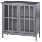 kleankin Sideboard Buffet, Storage Cabinet with 2 Doors, Credenza for Multifunction in Kitchen, Console, Living Room, Gray - Comfortable Living Decor