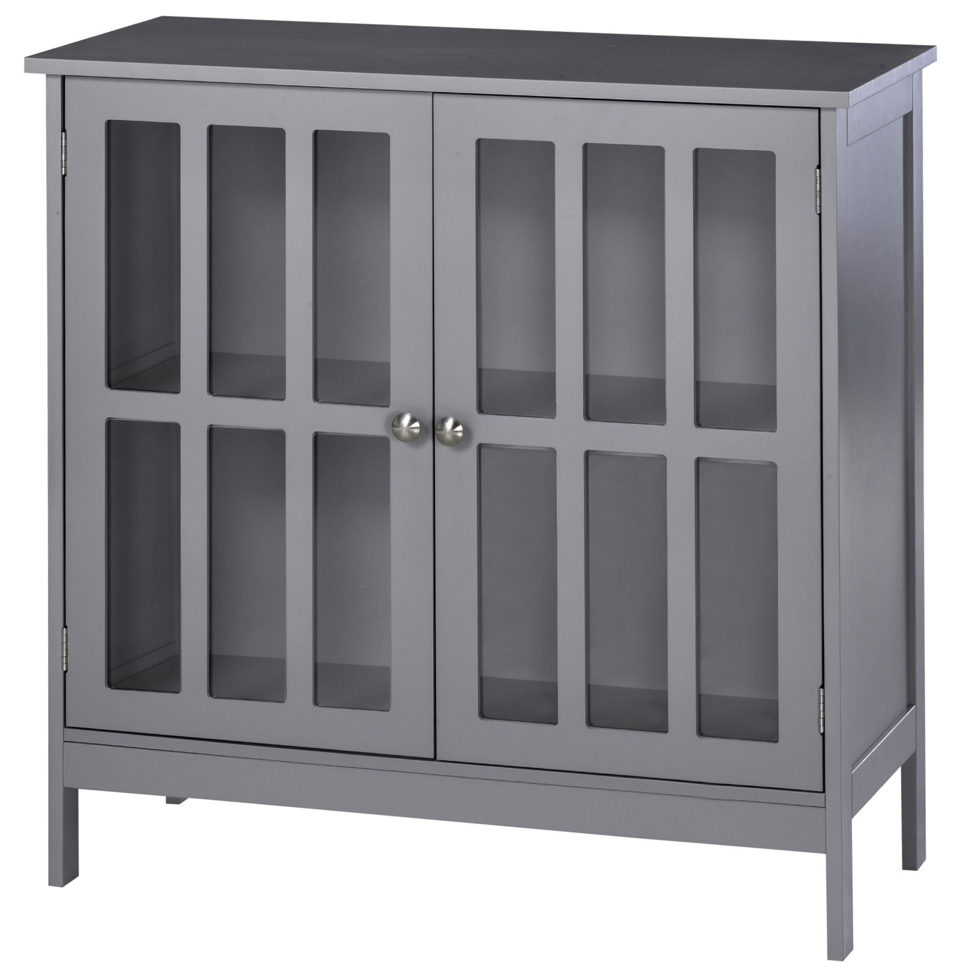 kleankin Sideboard Buffet, Storage Cabinet with 2 Doors, Credenza for Multifunction in Kitchen, Console, Living Room, Gray - Comfortable Living Decor