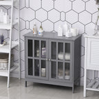 kleankin Sideboard Buffet, Storage Cabinet with 2 Doors, Credenza for Multifunction in Kitchen, Console, Living Room, Gray - Comfortable Living Decor