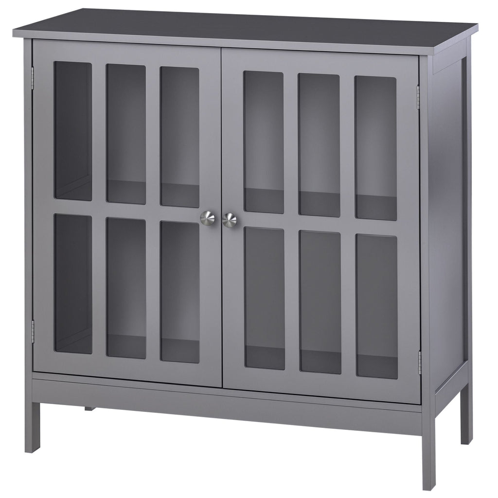 kleankin Sideboard Buffet, Storage Cabinet with 2 Doors, Credenza for Multifunction in Kitchen, Console, Living Room, Gray - Comfortable Living Decor