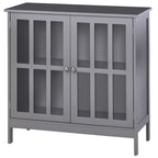 kleankin Sideboard Buffet, Storage Cabinet with 2 Doors, Credenza for Multifunction in Kitchen, Console, Living Room, Gray - Comfortable Living Decor