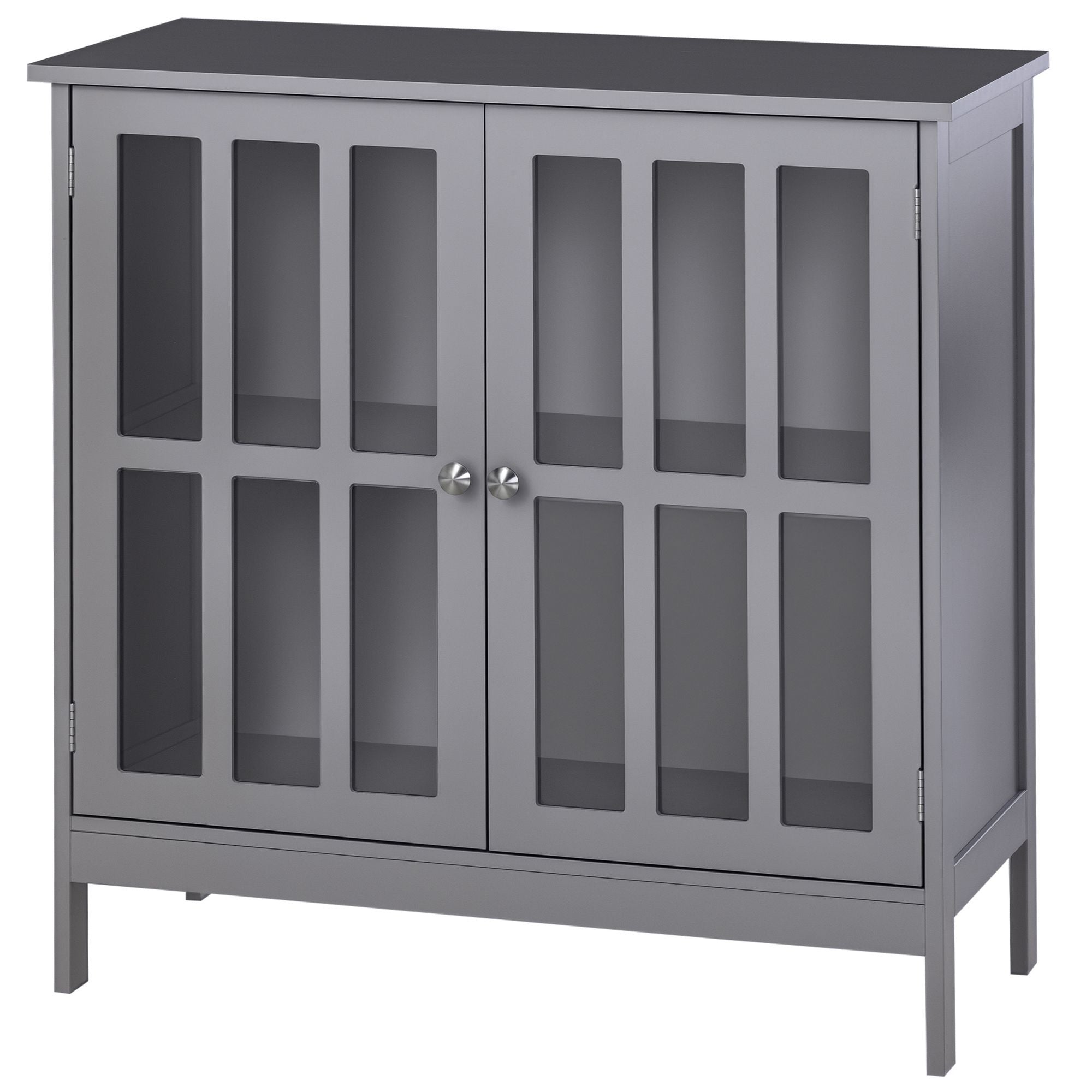 kleankin Sideboard Buffet, Storage Cabinet with 2 Doors, Credenza for Multifunction in Kitchen, Console, Living Room, Gray - Comfortable Living Decor