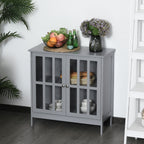 kleankin Sideboard Buffet, Storage Cabinet with 2 Doors, Credenza for Multifunction in Kitchen, Console, Living Room, Gray - Comfortable Living Decor