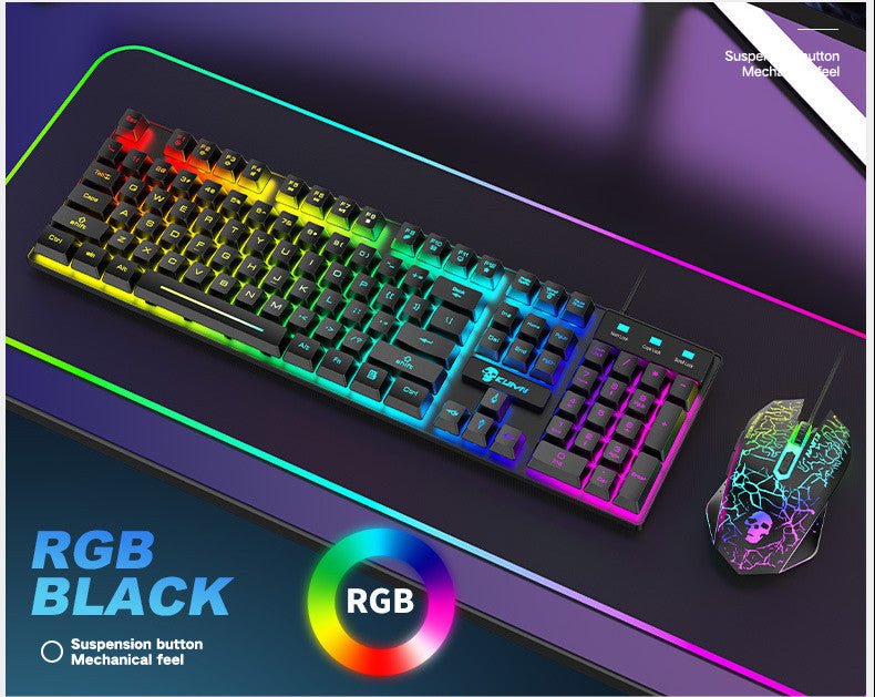Kuiying T6RGB Luminous Keyboard And Mouse Set - Comfortable Living Decor