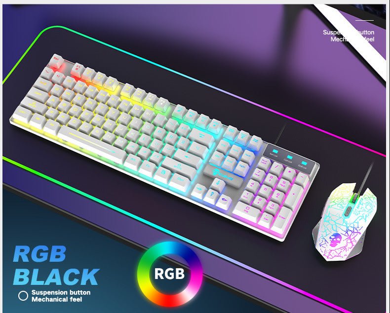 Kuiying T6RGB Luminous Keyboard And Mouse Set - Comfortable Living Decor
