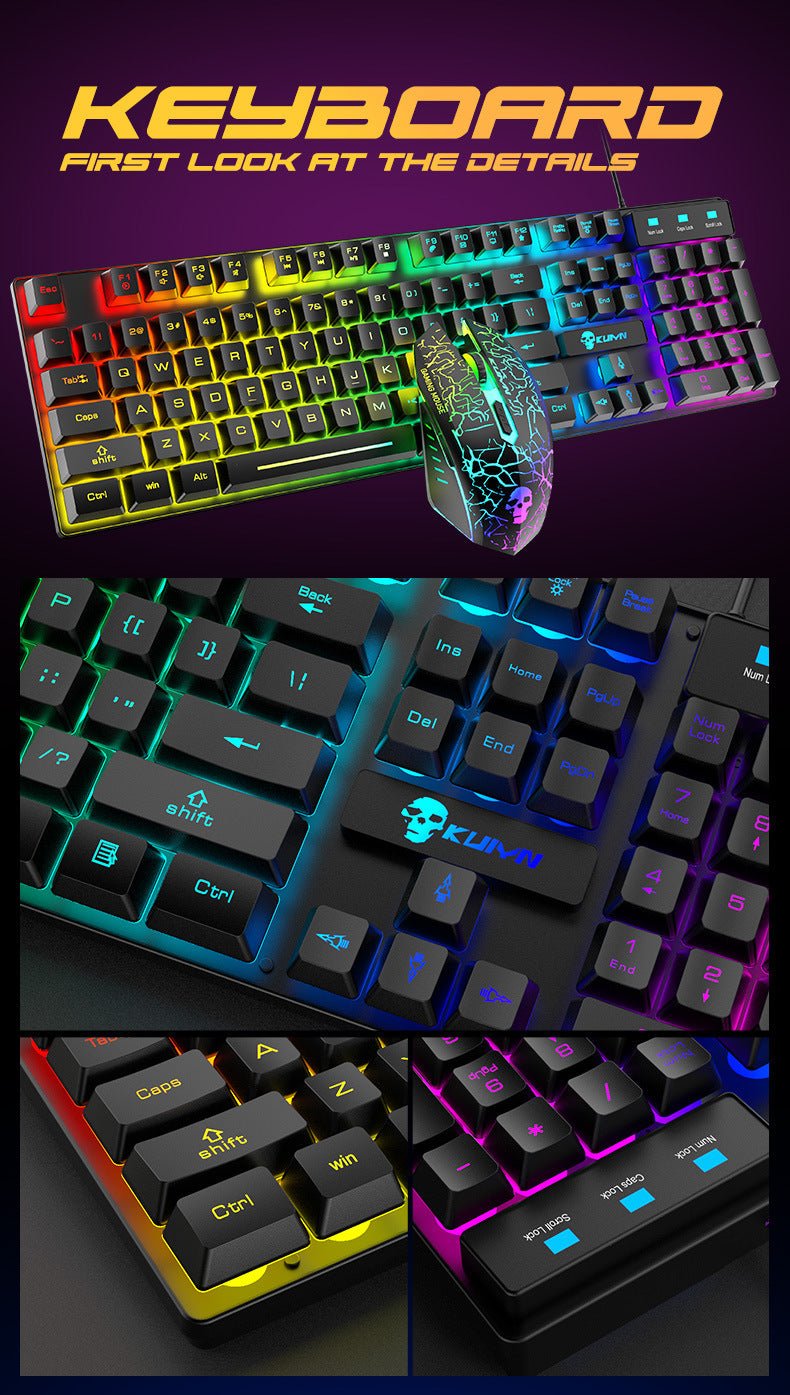 Kuiying T6RGB Luminous Keyboard And Mouse Set - Comfortable Living Decor