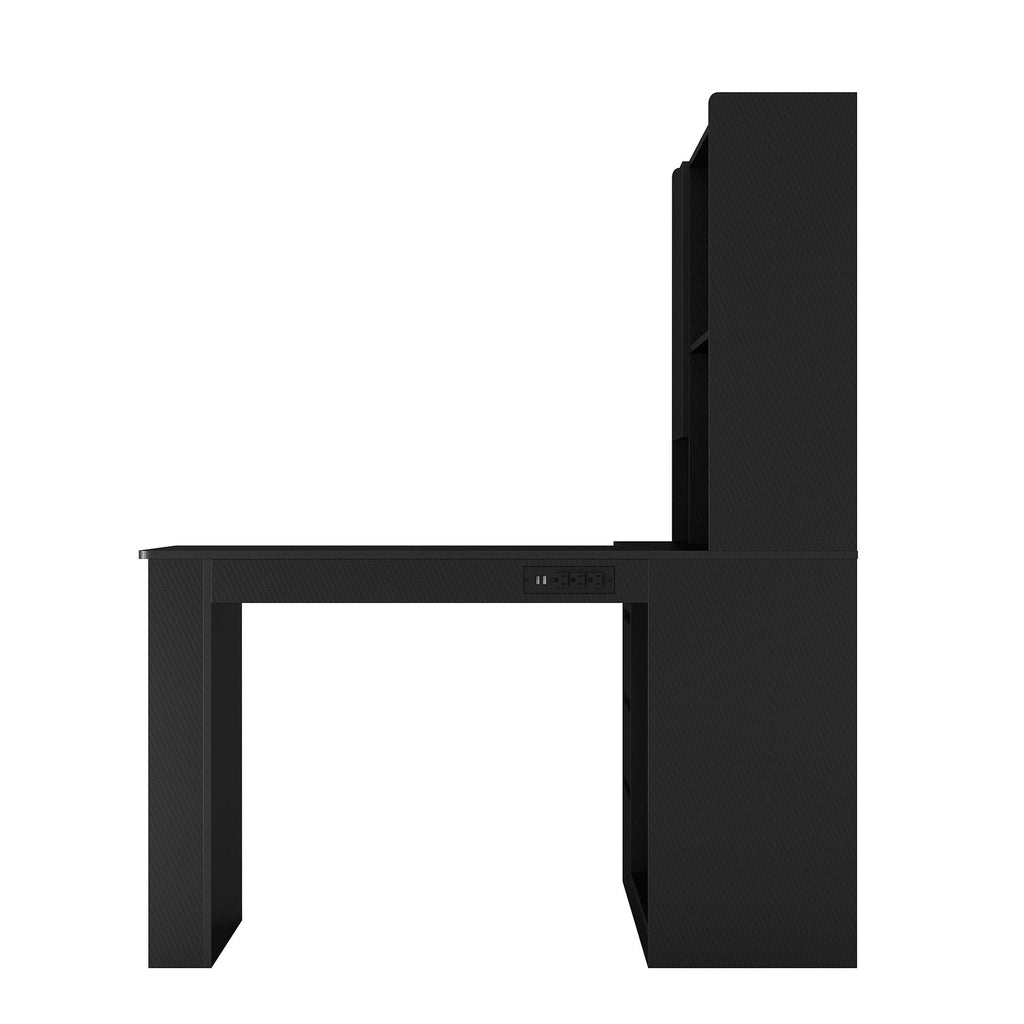 L Shaped Desk,Computer Desk with Drawers,Bookshelf & Hutch,with LED Light,Modern Corner Desk,Home Office Desk,L - Shaped Study Table Writing Desk,Corner Gaming Computer Desk with Storage - Comfortable Living Decor