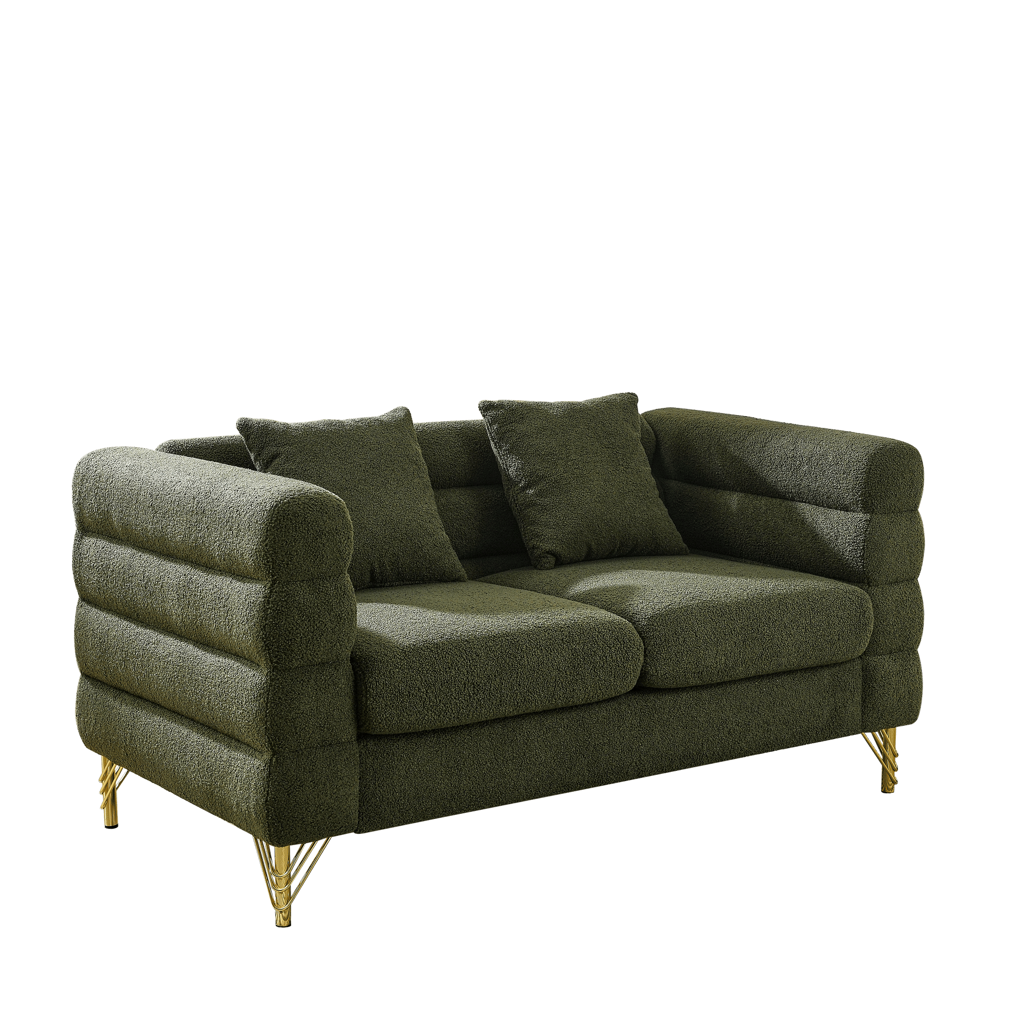 Leisure 60" Deep Seating Love - Seat Sofa w/ Pillows - Comfortable Living Decor