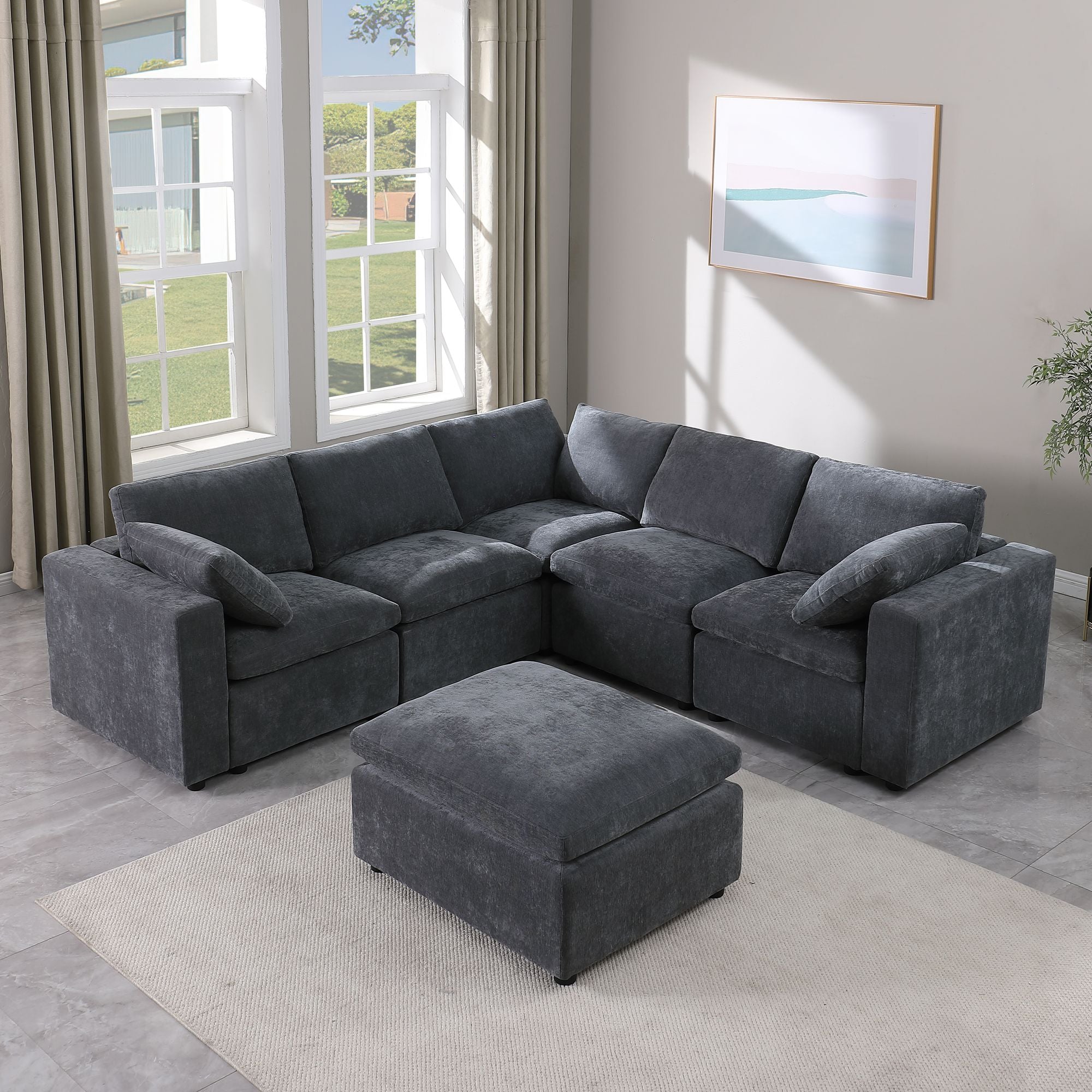 Lively Lodge Large Sectional Sofa - 181'' - Comfortable Living Decor