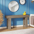 Long Console Table, Wooden Rectangular Sofa Table Behind The Couch - Comfortable Living Decor