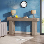 Long Console Table, Wooden Rectangular Sofa Table Behind The Couch - Comfortable Living Decor