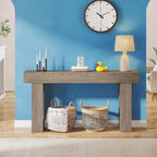 Long Console Table, Wooden Rectangular Sofa Table Behind The Couch - Comfortable Living Decor