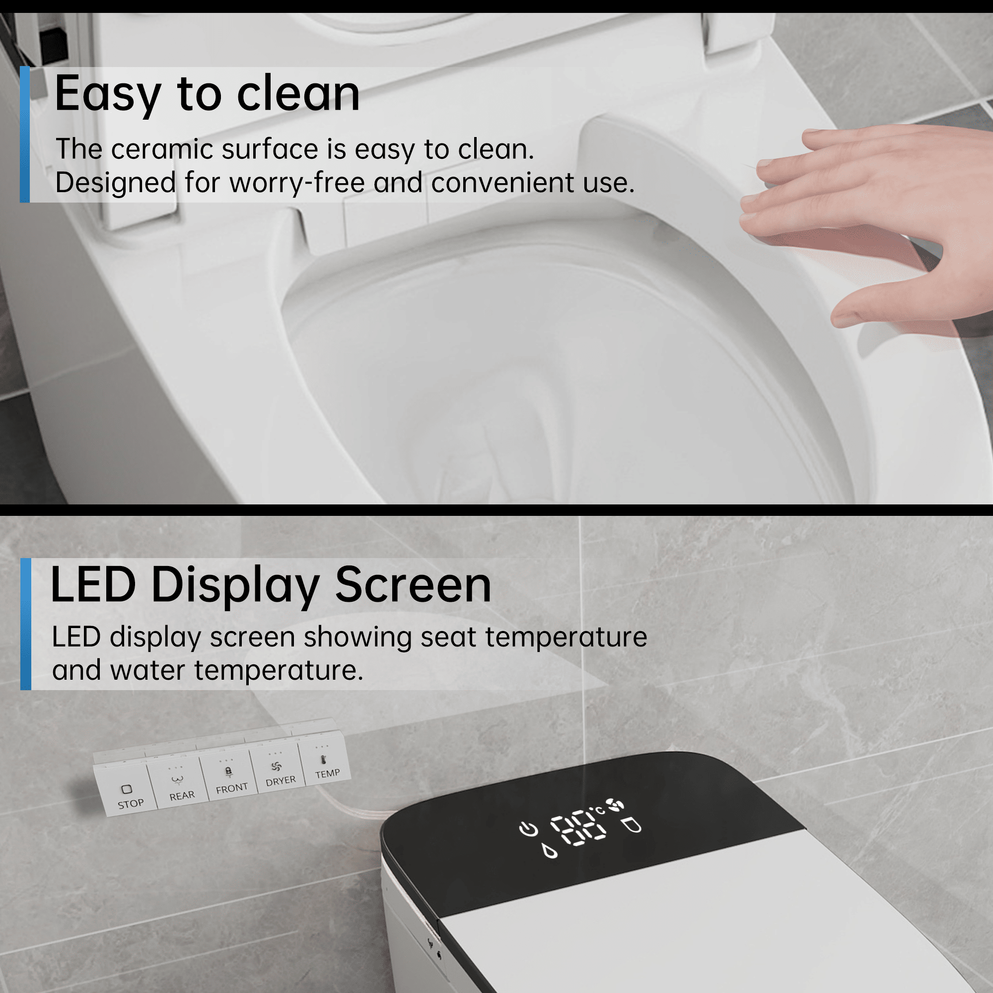 Luxury Tankless Smart Toilet with Bidet Built in - Comfortable Living Decor