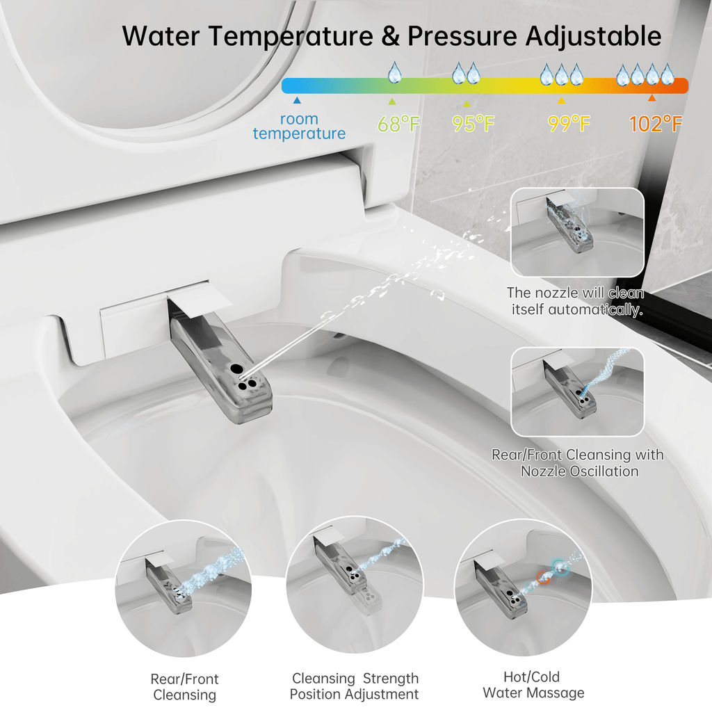 Luxury Tankless Smart Toilet with Bidet Built in - Comfortable Living Decor