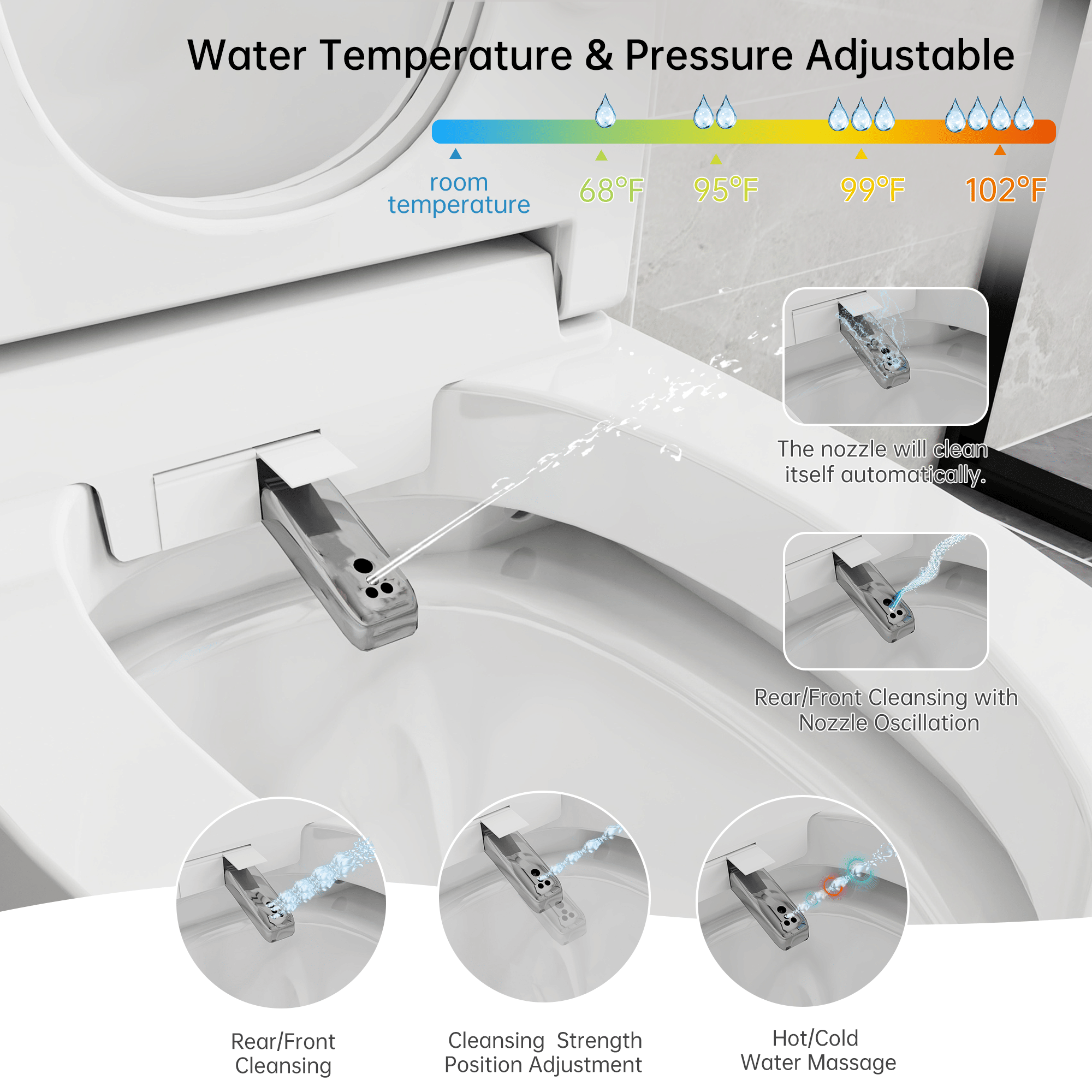 Luxury Tankless Smart Toilet with Bidet Built in - Comfortable Living Decor