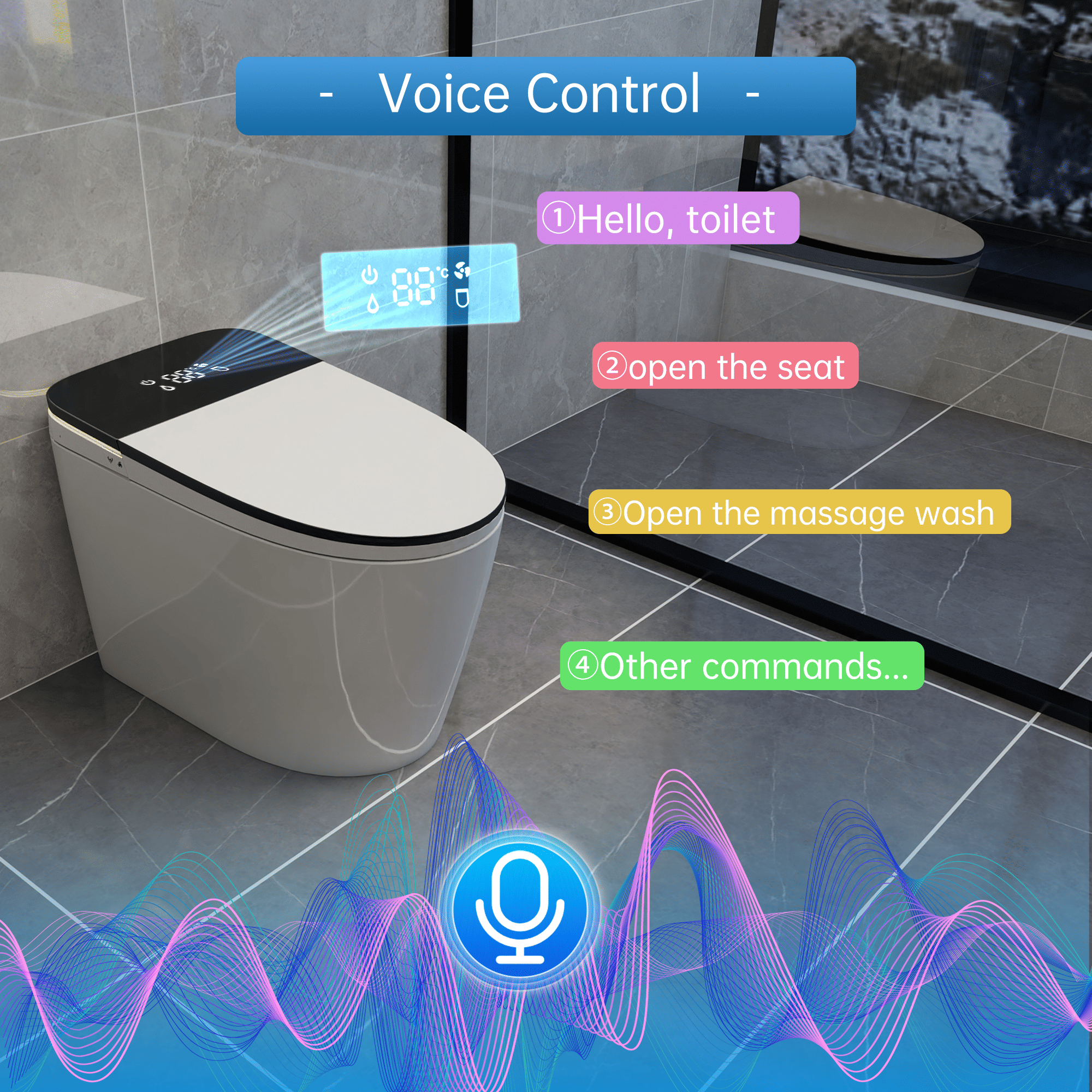 Luxury Tankless Smart Toilet with Bidet Built in - Comfortable Living Decor
