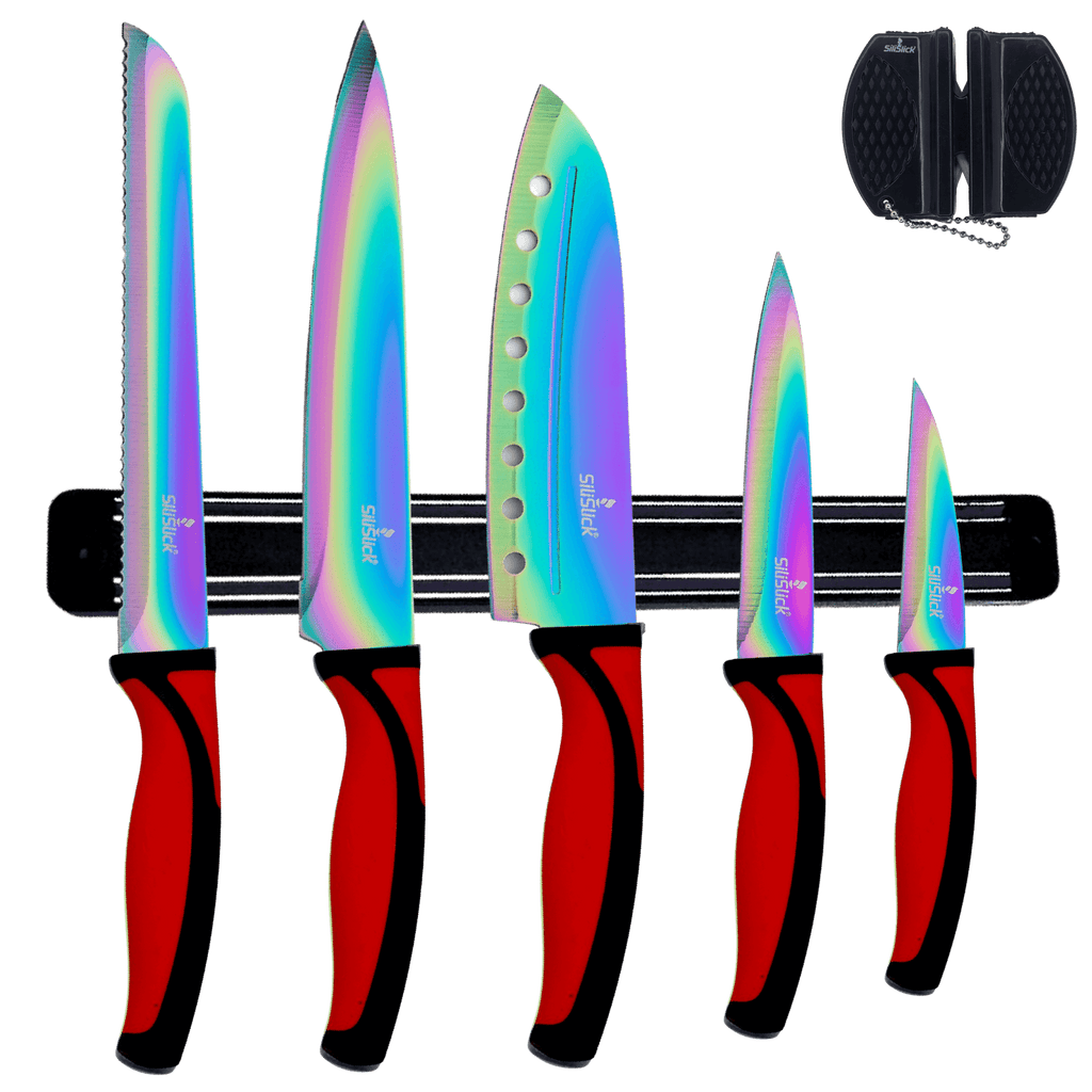 Magnetic Kitchen Knife Set with Rack by SiliSlick - Comfortable Living Decor