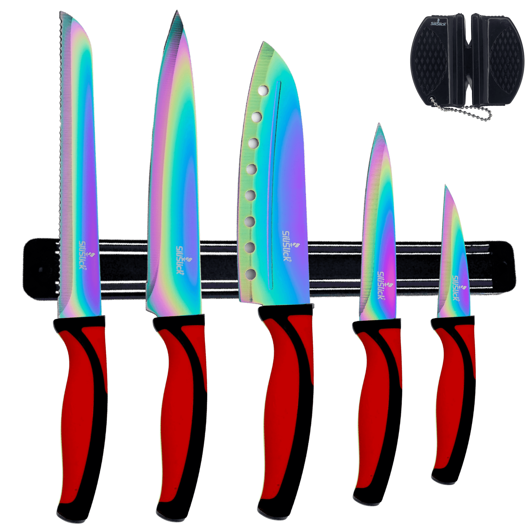 Magnetic Kitchen Knife Set with Rack by SiliSlick - Comfortable Living Decor