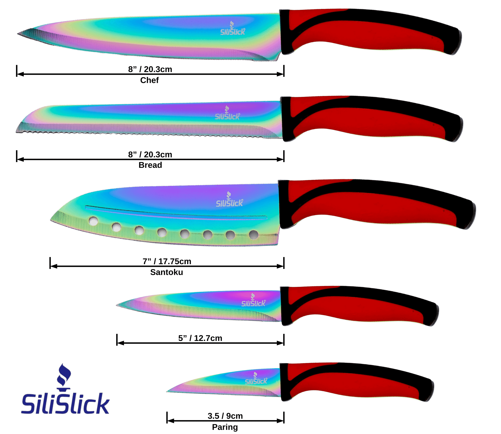 Magnetic Kitchen Knife Set with Rack by SiliSlick - Comfortable Living Decor