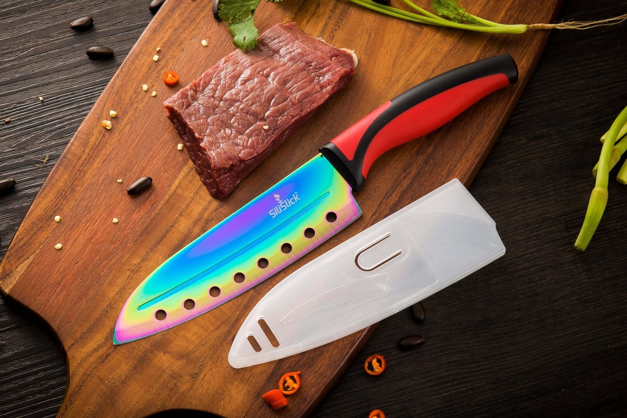 Magnetic Kitchen Knife Set with Rack by SiliSlick - Comfortable Living Decor