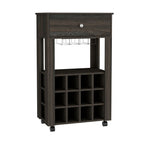 Margh Bar Cart, Twelve Built - in Wine Rack, Drawer - Comfortable Living Decor