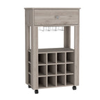 Margh Bar Cart, Twelve Built - in Wine Rack, Drawer - Comfortable Living Decor