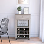 Margh Bar Cart, Twelve Built - in Wine Rack, Drawer - Comfortable Living Decor