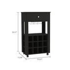Margh Bar Cart, Twelve Built - in Wine Rack, Drawer - Comfortable Living Decor