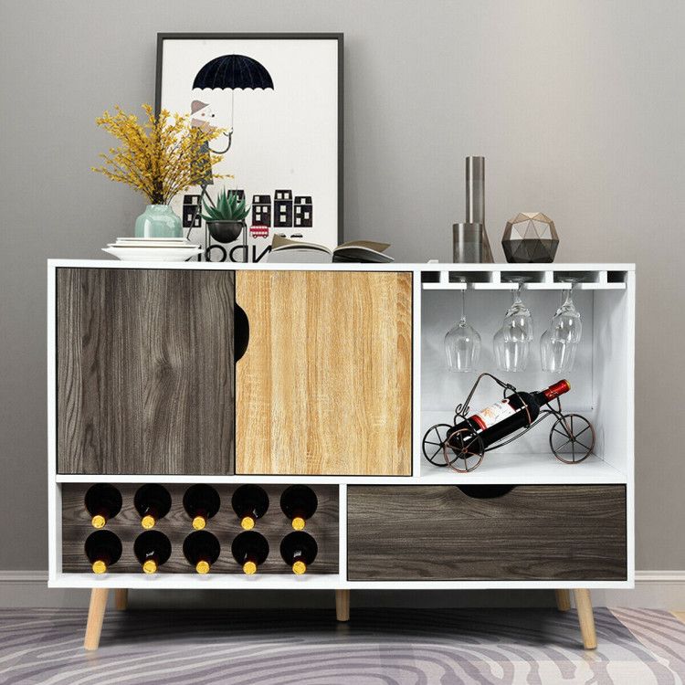 Mid - Century Buffet Sideboard Wooden Storage Cabinet - Comfortable Living Decor