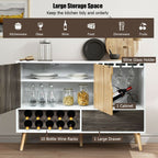 Mid - Century Buffet Sideboard Wooden Storage Cabinet - Comfortable Living Decor